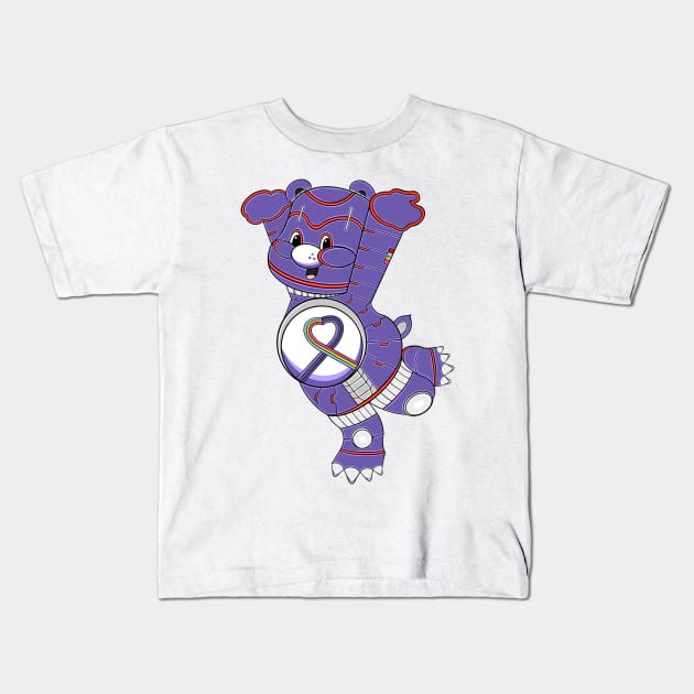 mecha cyborg purple care bear Kids T-Shirt by ryroxtoons